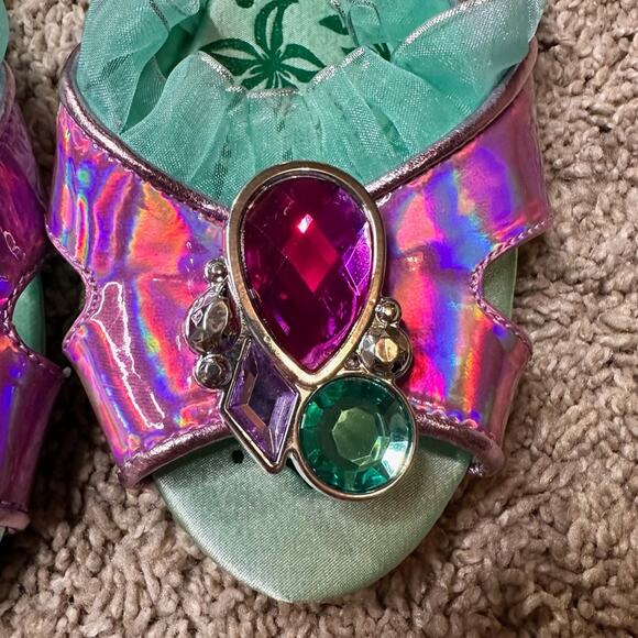 Disney The Little Mermaid Ariel iridescent Ruffle Kids Slip-On Shoes Size 2 NEW - Picture 2 of 7